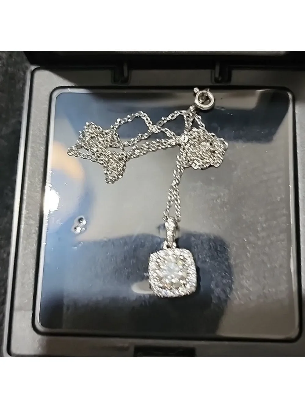 Moissanite Diamond Silver Necklace 1 CT